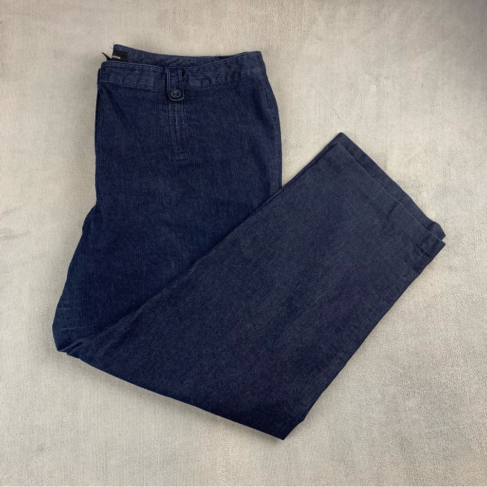 Plus Size, Boho, High Waisted, Wide Leg Dark Wash Denim Woman's Size 22W